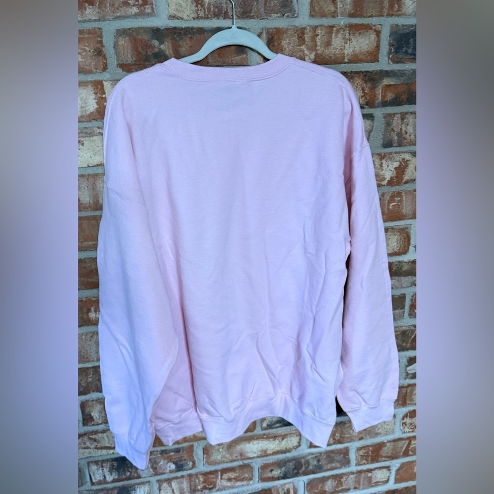 Gildan Pink Merry & Bright Sweatshirt - Picture 3 of 7